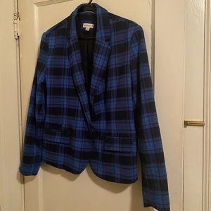Blue plaid blazer
